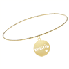 Gold charm bracelet with gold monogram charm