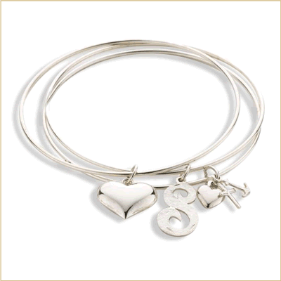 Silver initial charm bracelet