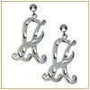 Silver initial earrings