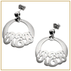 Silver script monogram earrings