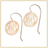 Gold monogram earrings