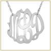 Silver initial monogram cufflinks