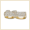 Gold and diamond double nameplate ring