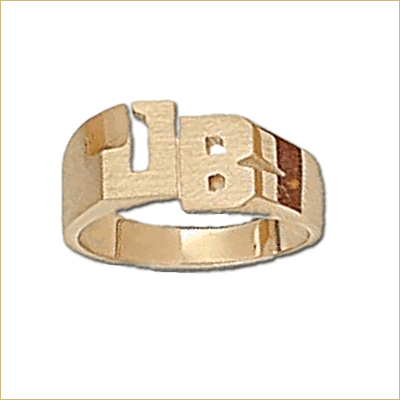 Men's gold initial monogram ring
