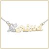 Gold and diamond script nameplate