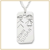 Silver engraved dogtag pendant