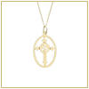 Gold cross with initial monogram pendant