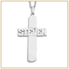 Men's silver monogram cross