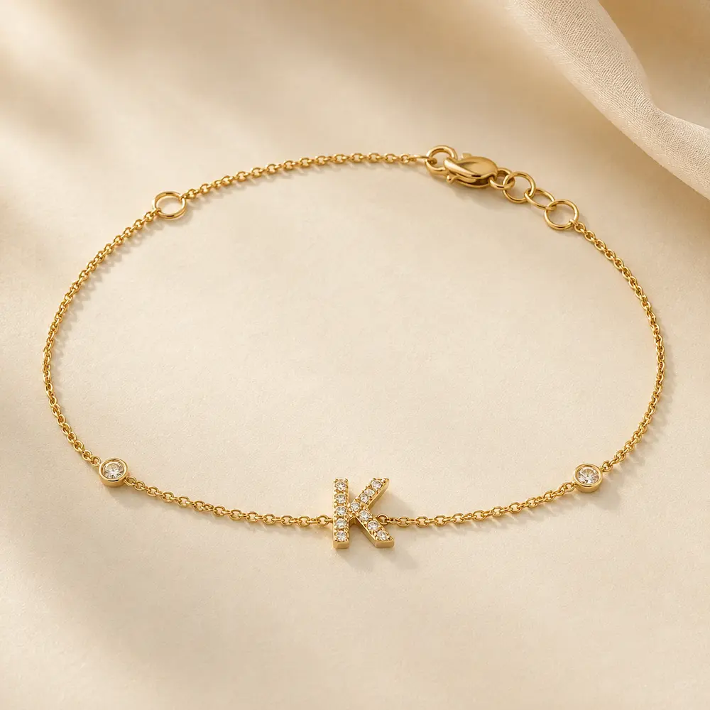 Basch & Co personalized K bracelet